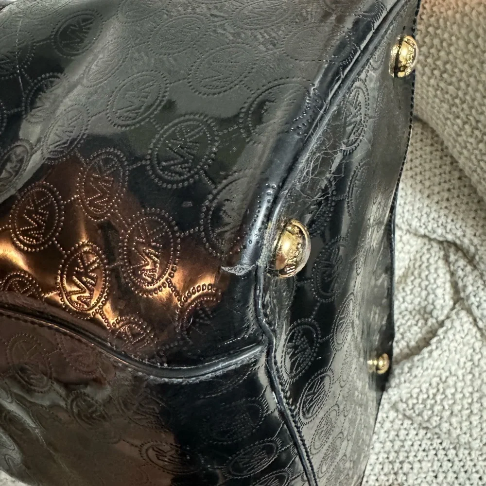 Michael Kors Jet Set Large Black Patent Leather Tote‎